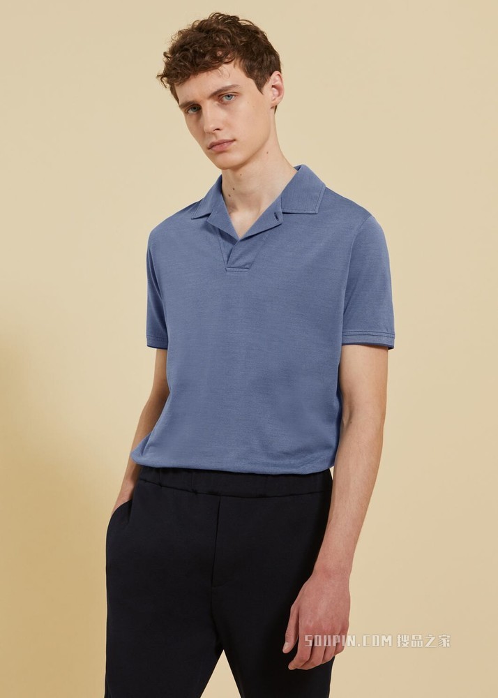 Open Mm Pique Polo 衫 棉 , 桑蚕丝