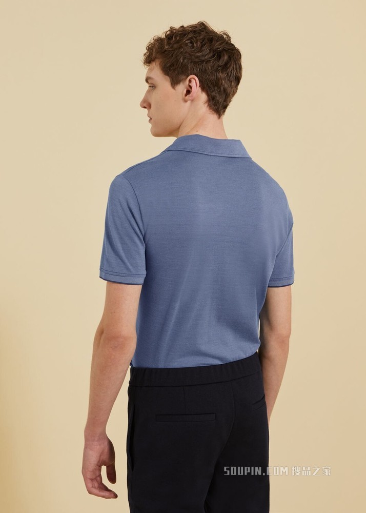 Open Mm Pique Polo 衫 棉 , 桑蚕丝