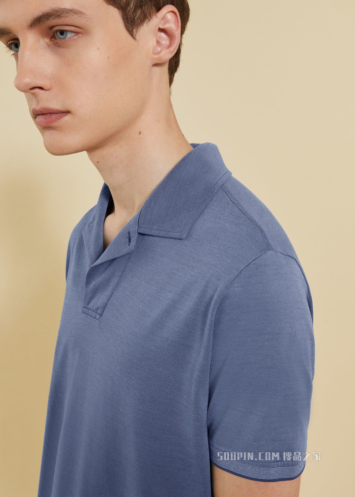 Open Mm Pique Polo 衫 棉 , 桑蚕丝