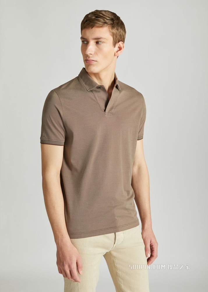 Open Mm Pique Polo 衫 棉 , 桑蚕丝