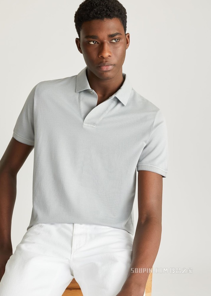 Open Mm Pique Polo 衫 棉 , 桑蚕丝
