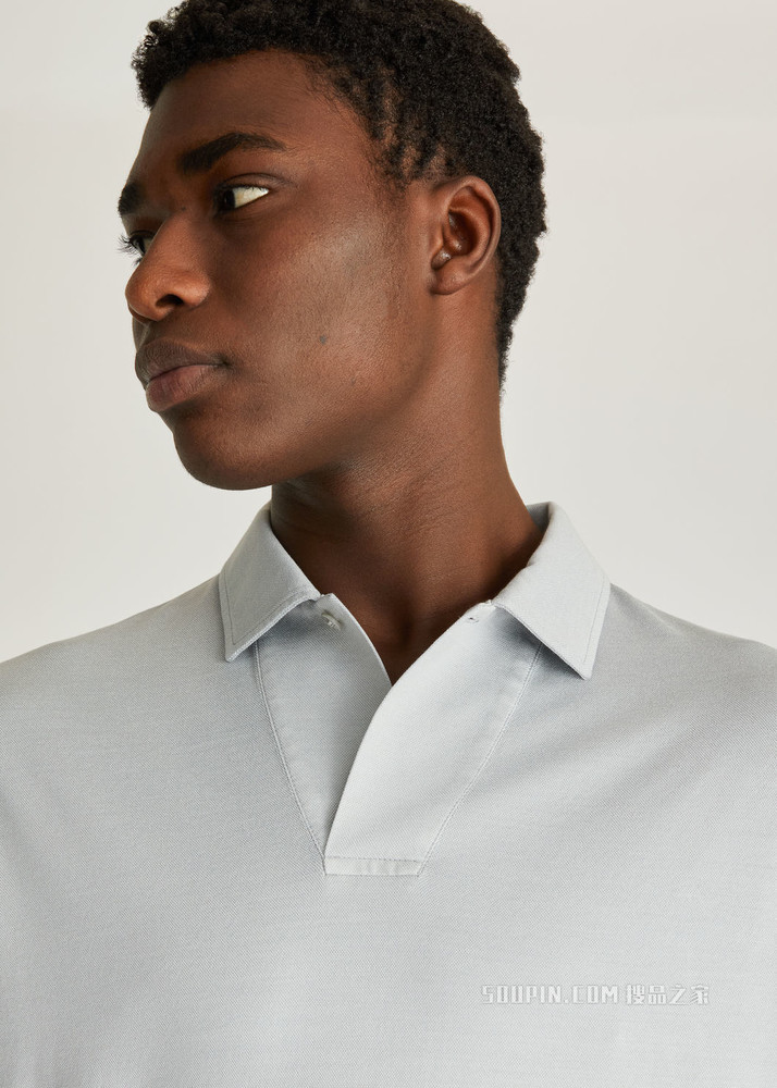 Open Mm Pique Polo 衫 棉 , 桑蚕丝