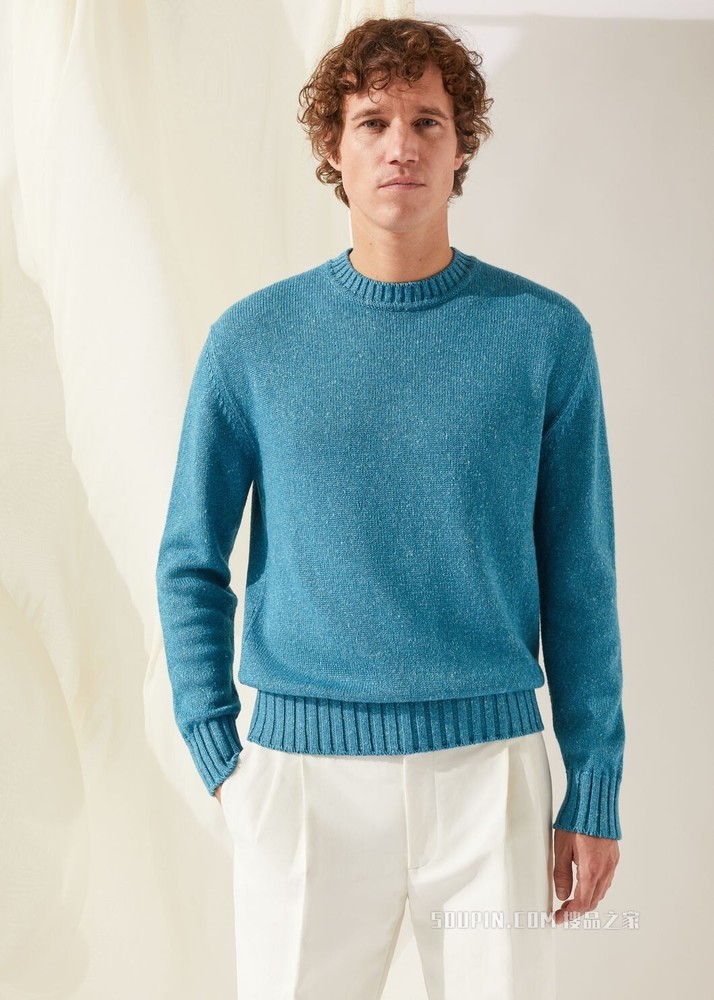 Shorwell 圆领针织衫 亚麻, 桑蚕丝, 羊绒