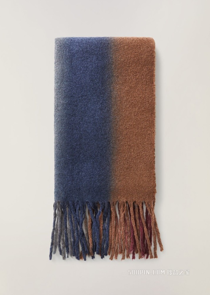 Grande Shades Stripes 围巾 桑蚕丝, 绵羊毛, 羊绒