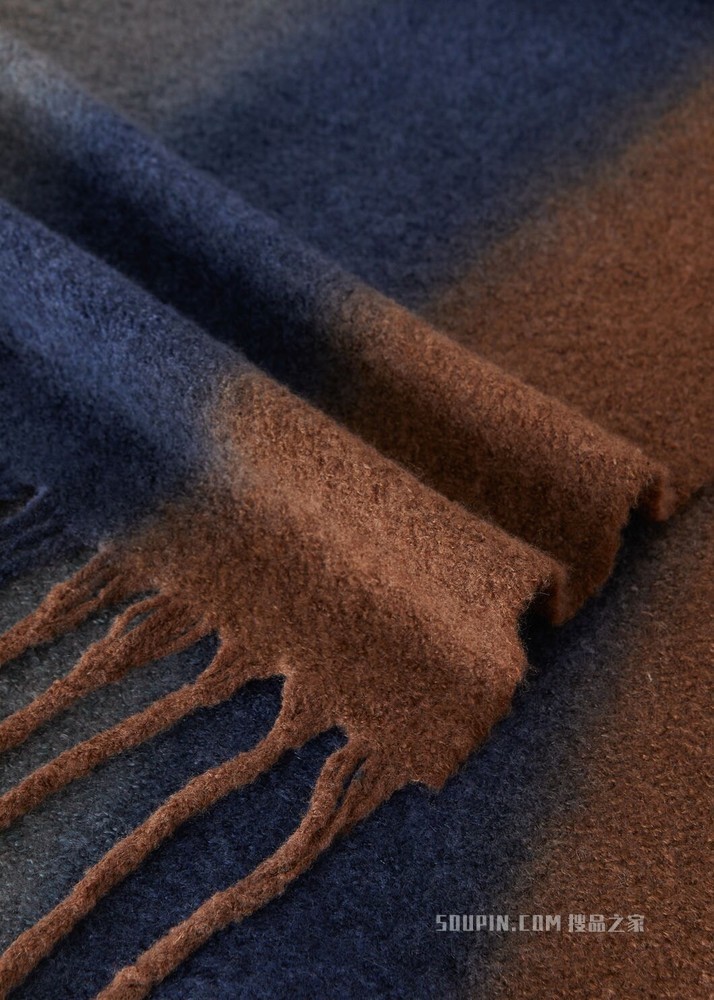 Grande Shades Stripes 围巾 桑蚕丝, 绵羊毛, 羊绒