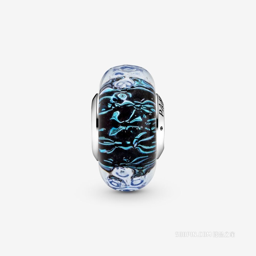 深蓝海洋玻璃波纹串饰