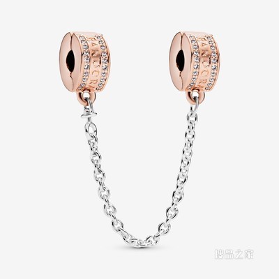 Pandora徽标固定夹式安全链