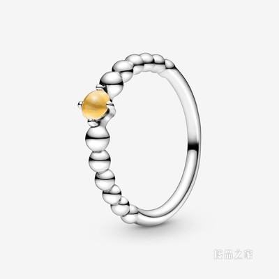蜜色饰珠戒指
