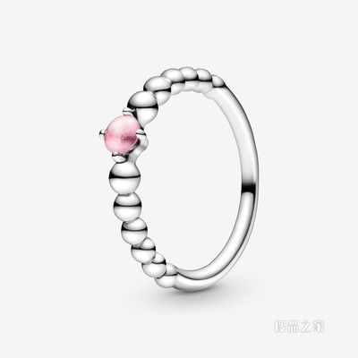 花瓣粉饰珠戒指