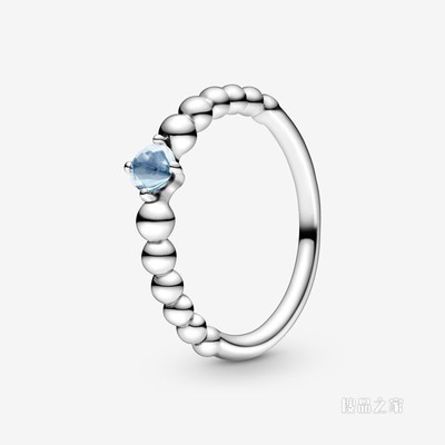 水蓝饰珠戒指