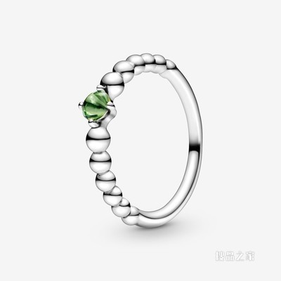 春绿色饰珠戒指