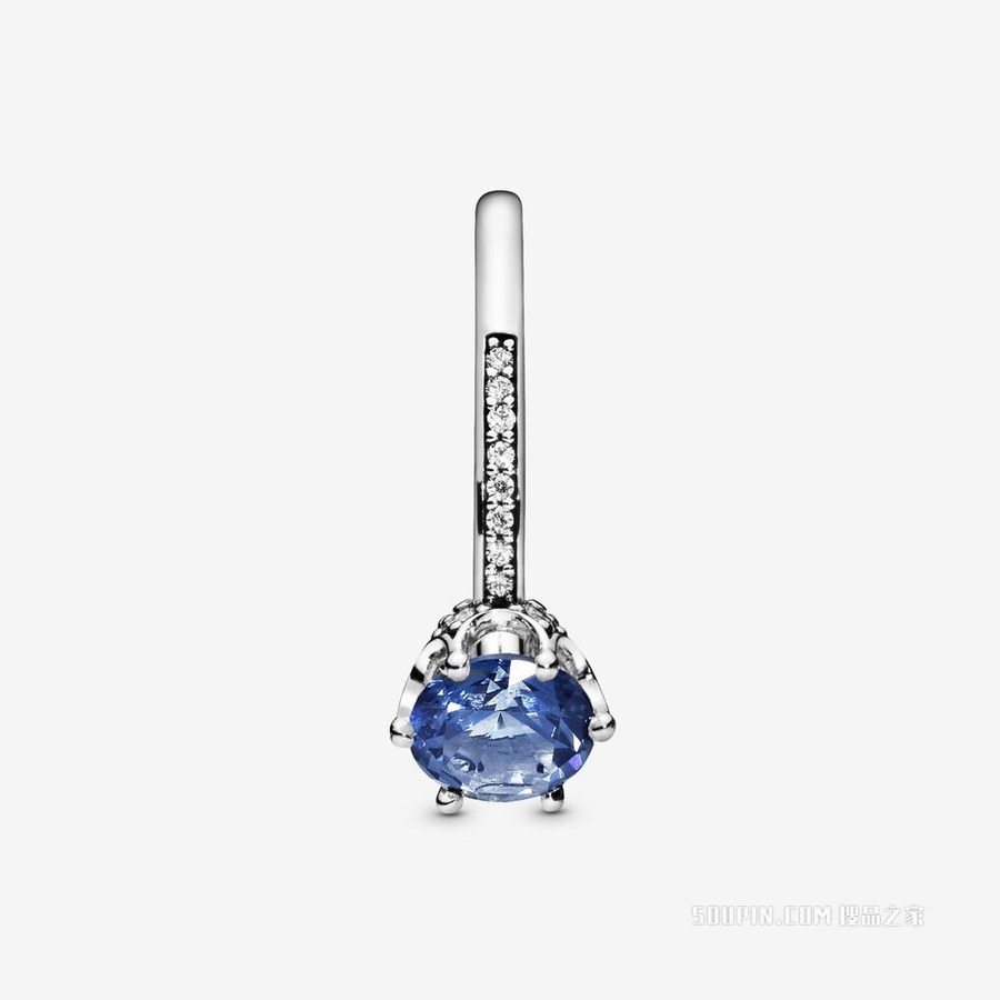 蓝色宝石闪耀皇冠戒指