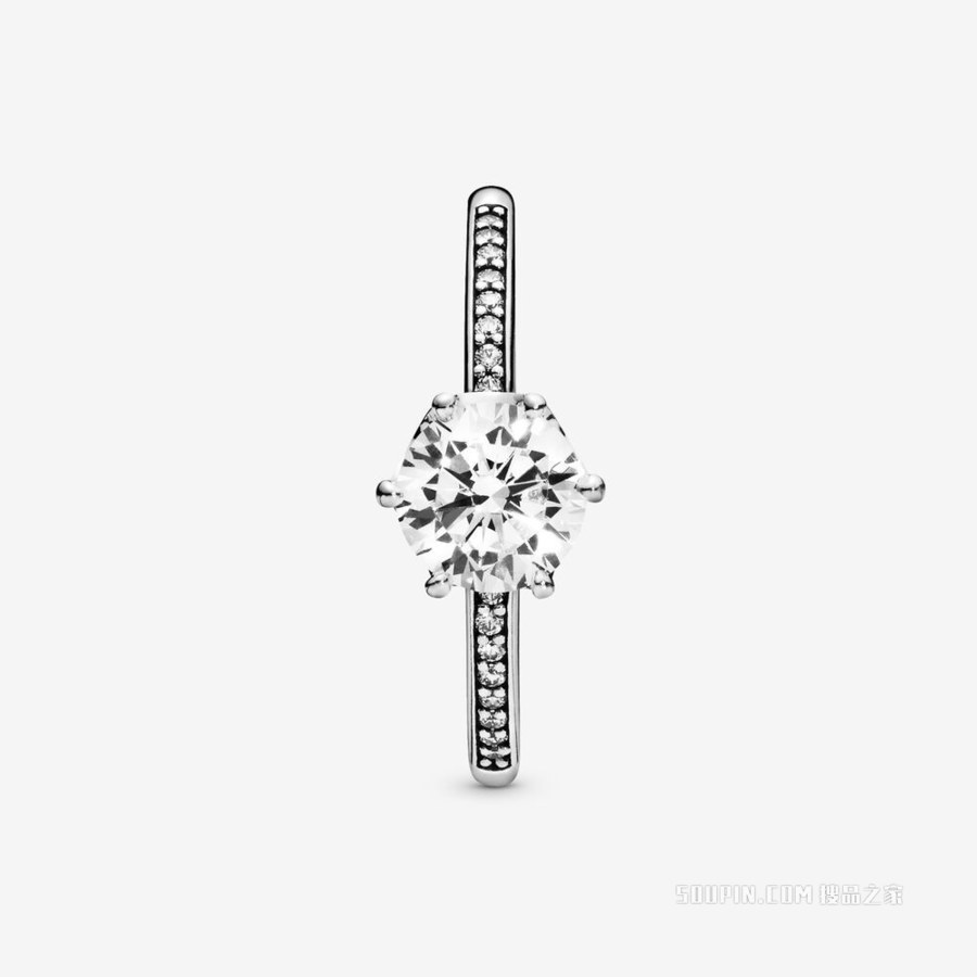 透明宝石闪耀皇冠戒指