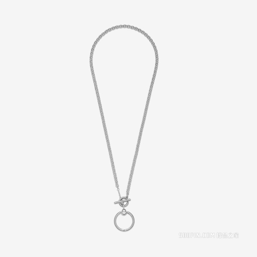 Pandora Moments O 型吊坠T字扣项链