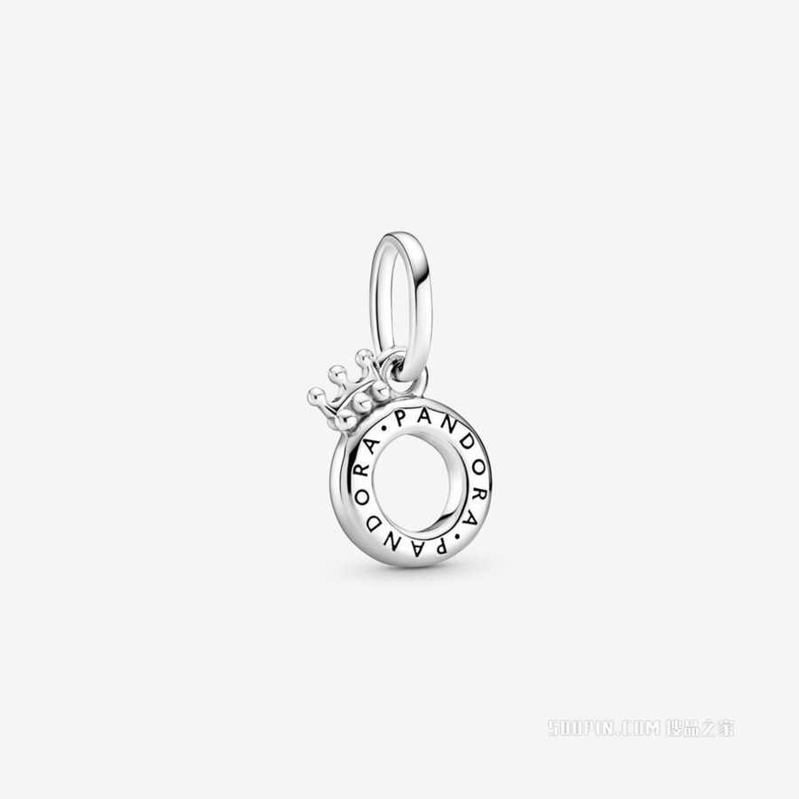 中空设计Pandora王冠字母O吊坠