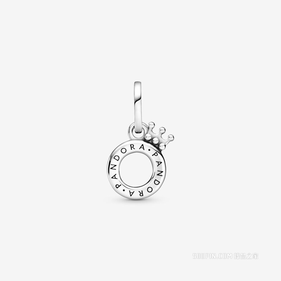 中空设计Pandora王冠字母O吊坠