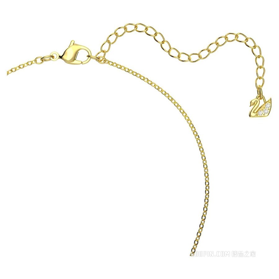 Swarovski Iconic Swan 链坠, 天鹅, 小码, 红色, 镀金色调