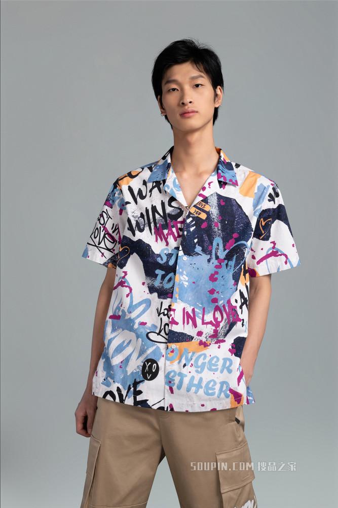 男装短袖休闲衬衫