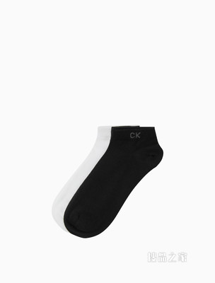 Calvin Klein 22春季新款男士两双装简约LOGO提花舒适运动短袜CKP32870