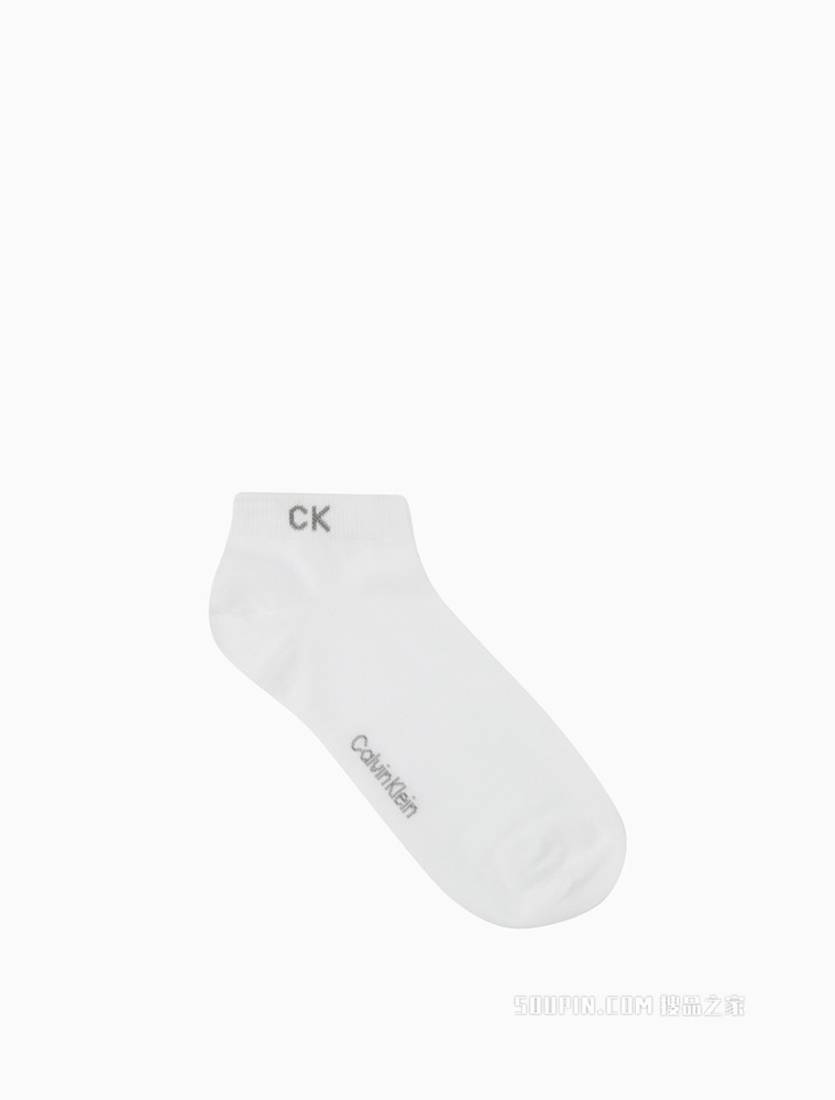 Calvin Klein 22春季新款男士两双装简约LOGO提花舒适运动短袜CKP32870