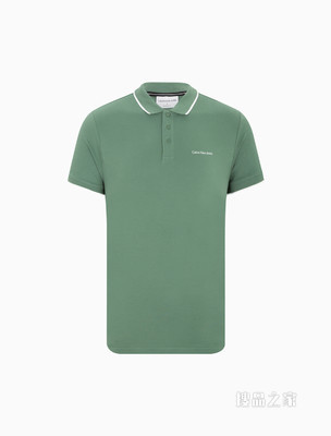 Calvin Klein 22春夏新品新款男休闲镶边翻领小LOGO透气短袖POLO衫J319183