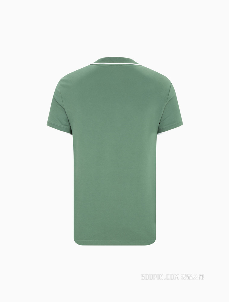 Calvin Klein 22春夏新品新款男休闲镶边翻领小LOGO透气短袖POLO衫J319183