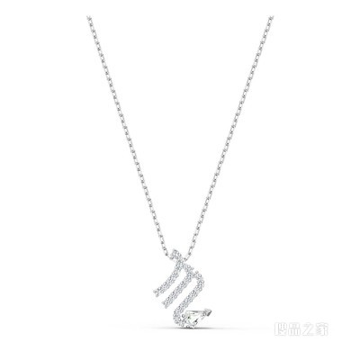Zodiac II 链坠, 天蝎座, 白色, 混合金属润饰