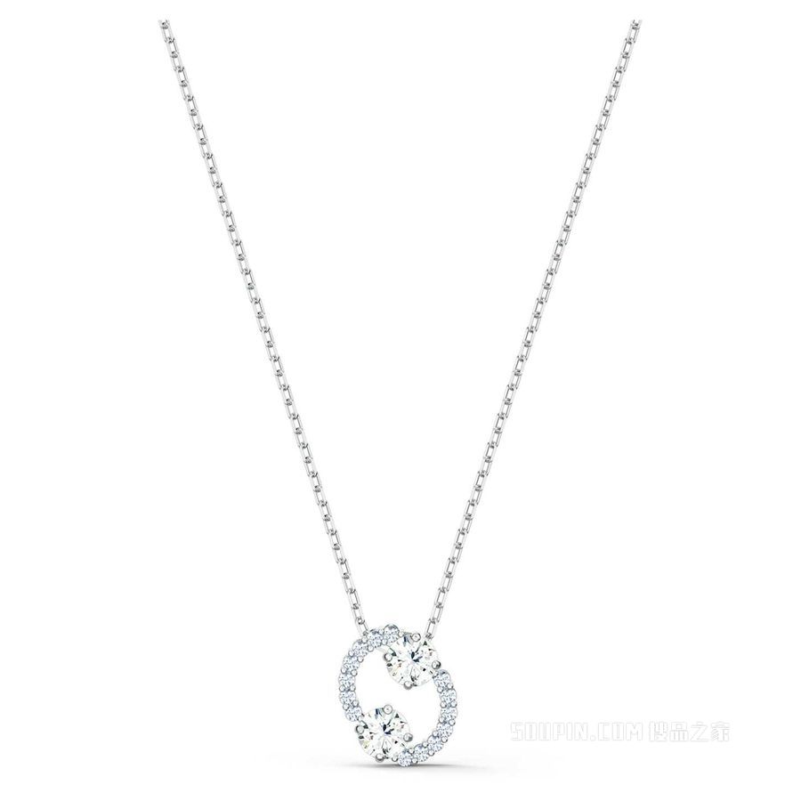 Zodiac II 链坠, 巨蟹座, 白色, 混合金属润饰