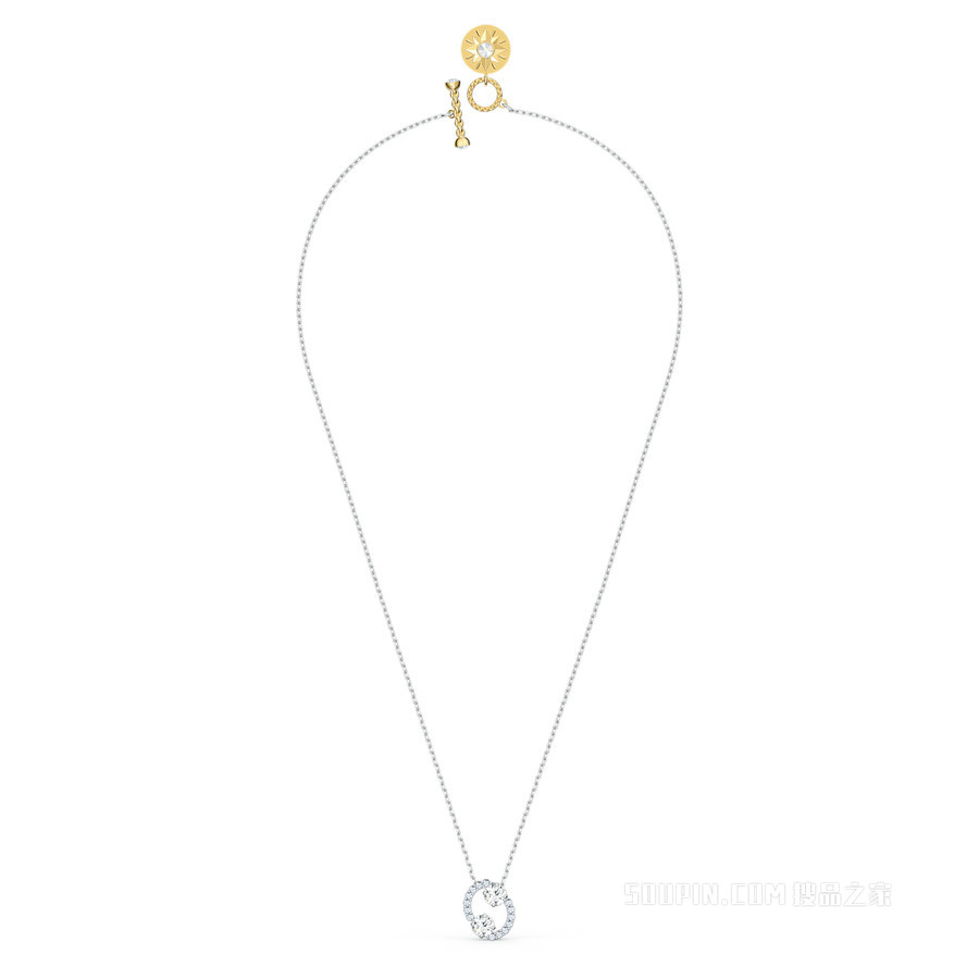 Zodiac II 链坠, 巨蟹座, 白色, 混合金属润饰