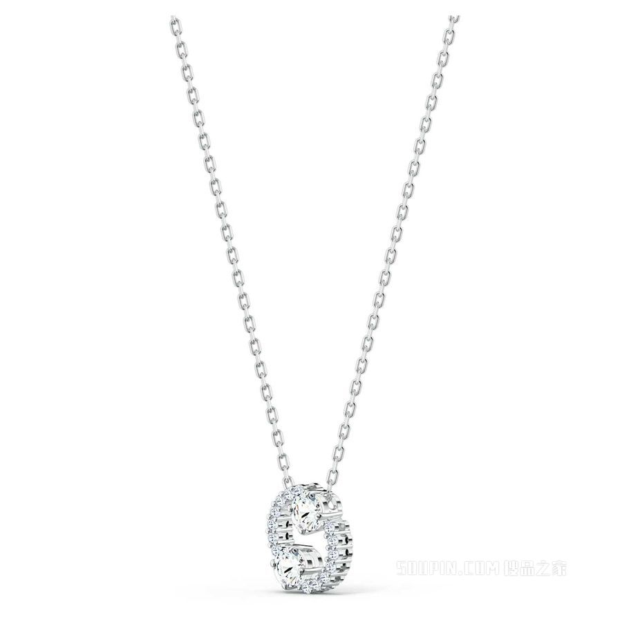 Zodiac II 链坠, 巨蟹座, 白色, 混合金属润饰