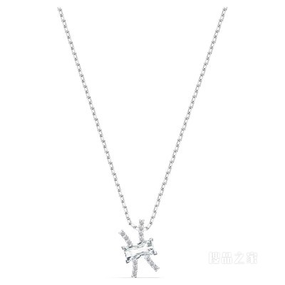 Zodiac II 链坠, 双鱼座, 白色, 混合金属润饰