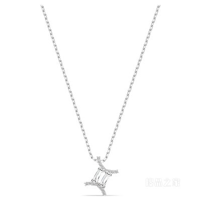 Zodiac II 链坠, 双子座, 白色, 混合金属润饰