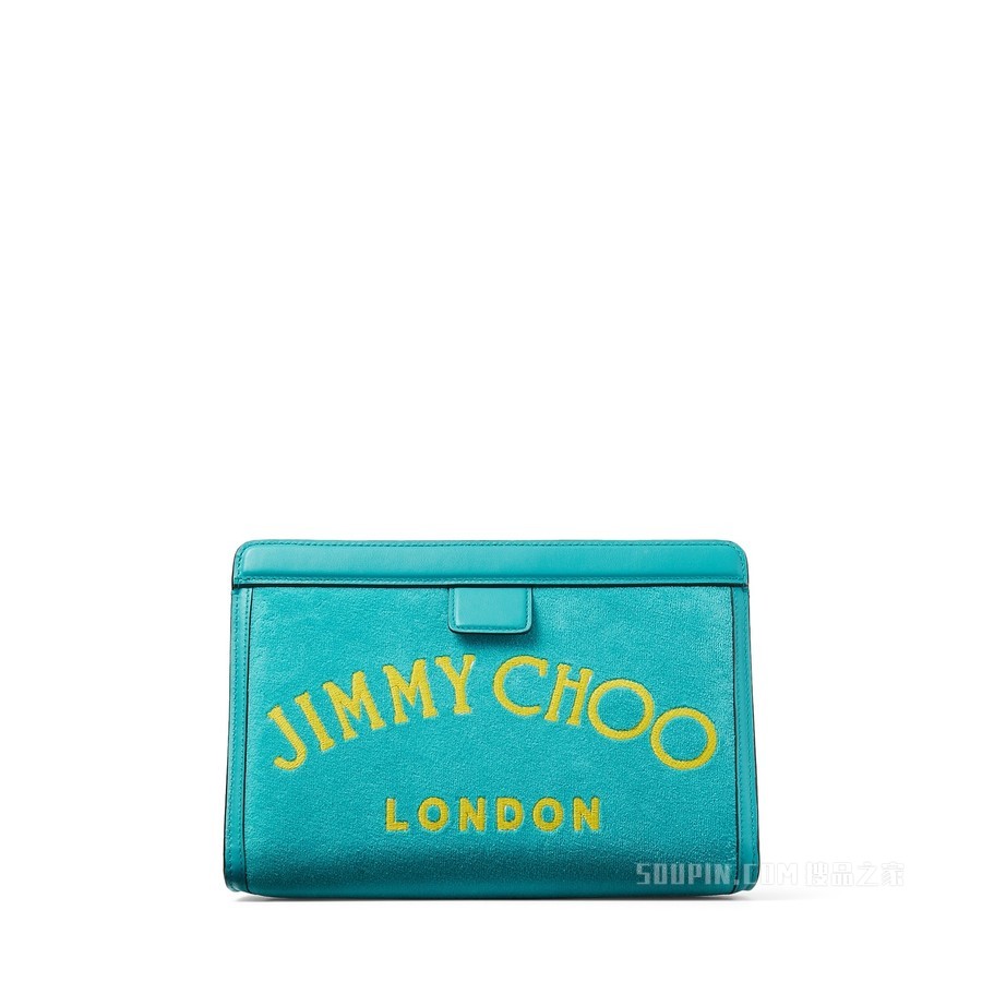 VARENNE POUCH 马里布蓝色毛巾布面料 Logo 款荷包