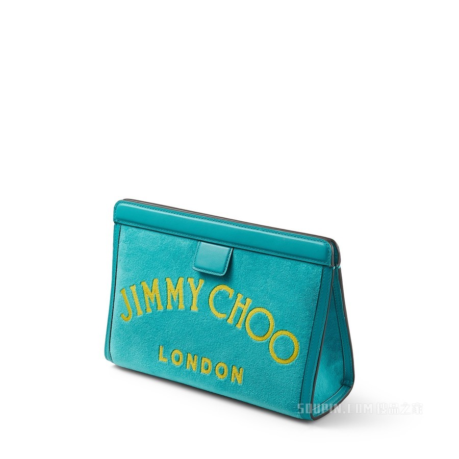 VARENNE POUCH 马里布蓝色毛巾布面料 Logo 款荷包
