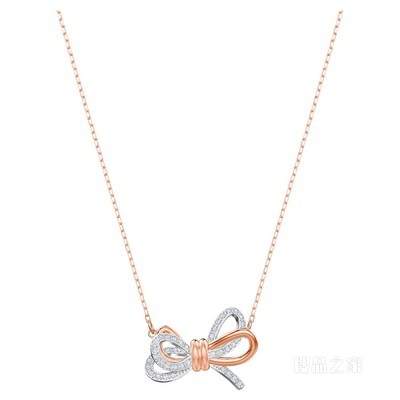 Lifelong Bow 链坠, 蝴蝶结, 白色, 混合金属润饰