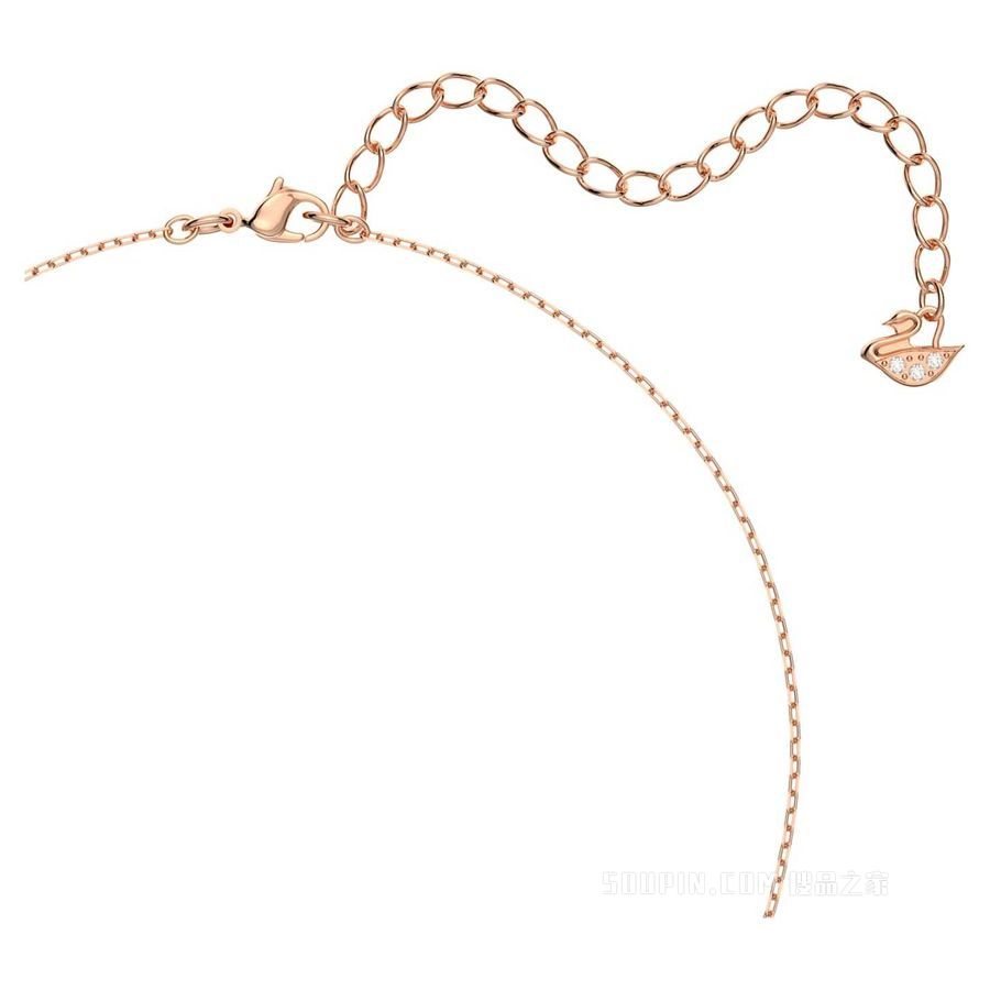 Swarovski Sparkling Dance 项链, 白色, 镀玫瑰金色调
