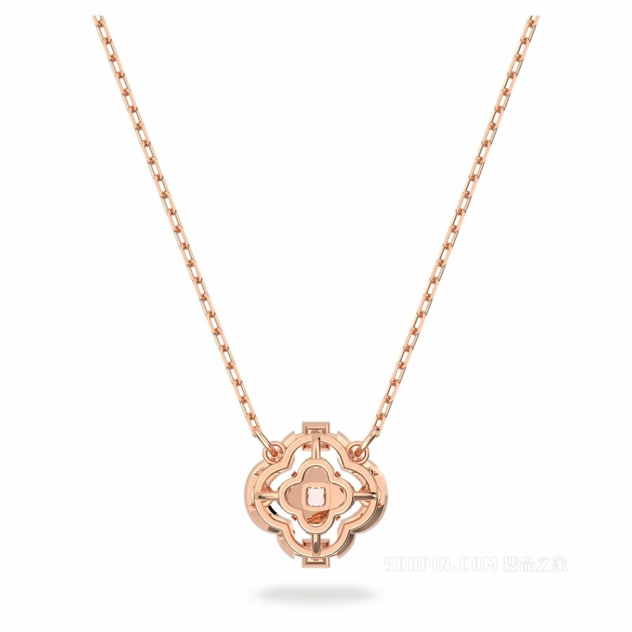 Swarovski Sparkling Dance 项链, 白色, 镀玫瑰金色调