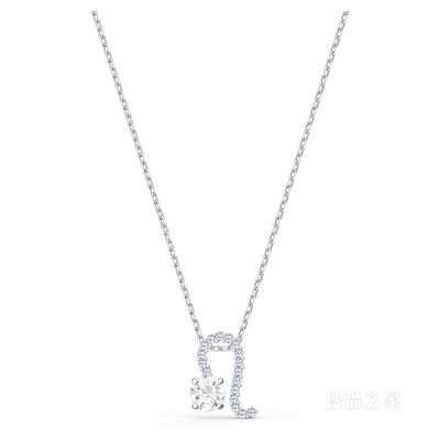 Zodiac II 链坠, 狮子座, 白色, 混合金属润饰