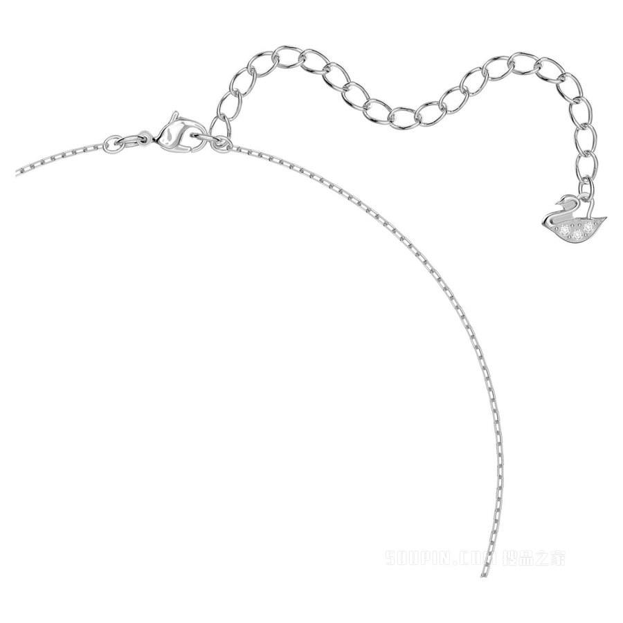 Swarovski Sparkling Dance 项链, 蓝色, 镀铑