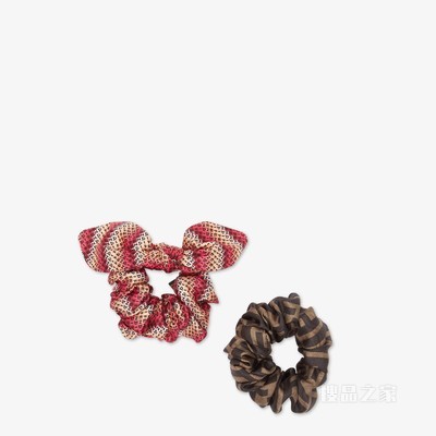 松紧发带 粉红色桑蚕丝松紧发带双件套