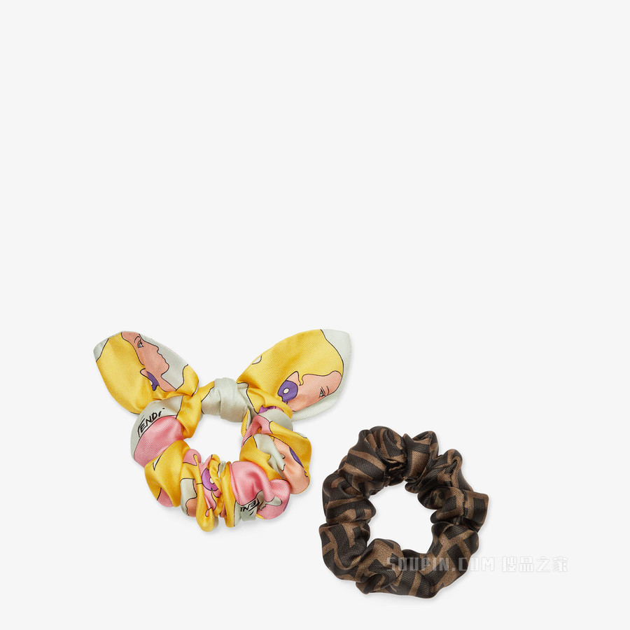 松紧发带 拼色桑蚕丝松紧发带双件套