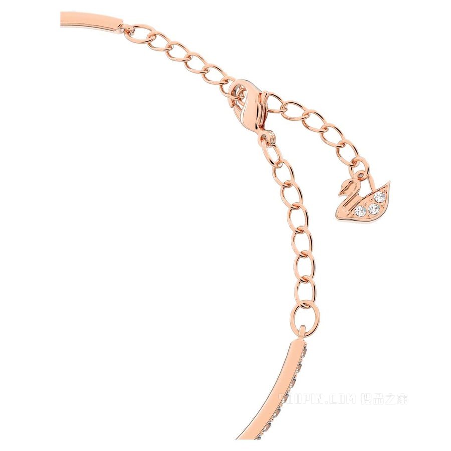 Swarovski Sparkling Dance Oval 手链, 圆形切割, 红色, 镀玫瑰金色调