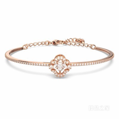 Swarovski Sparkling Dance 手镯, 白色, 镀玫瑰金色调