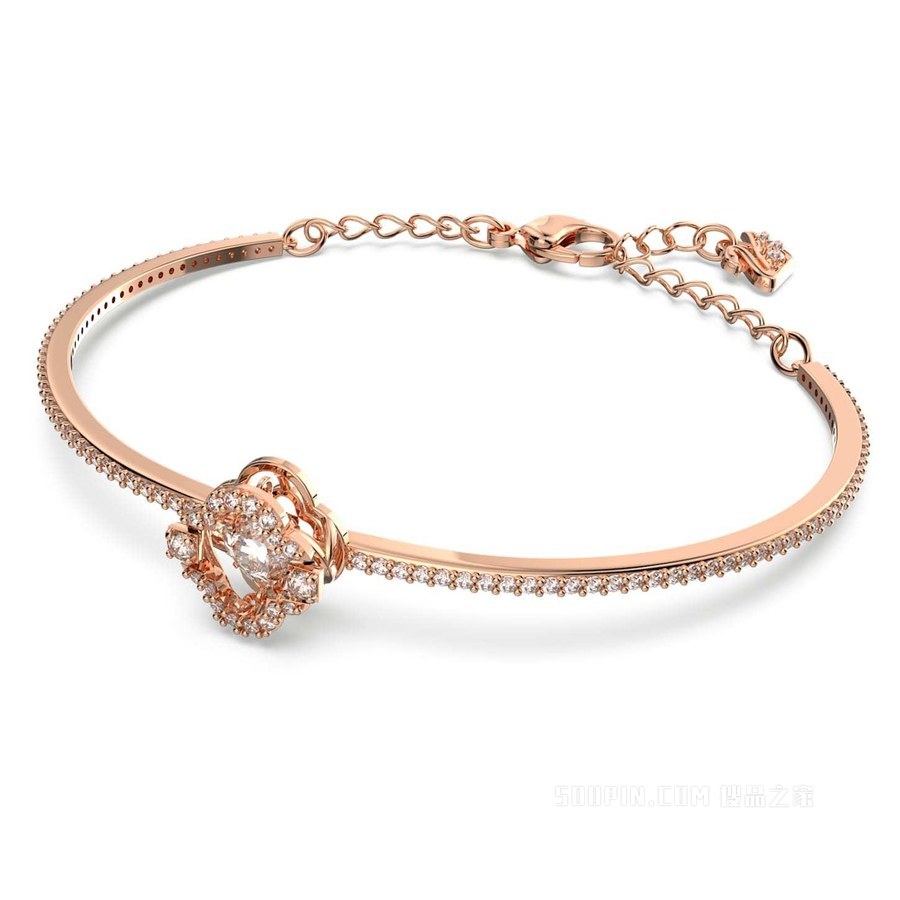 Swarovski Sparkling Dance 手镯, 白色, 镀玫瑰金色调