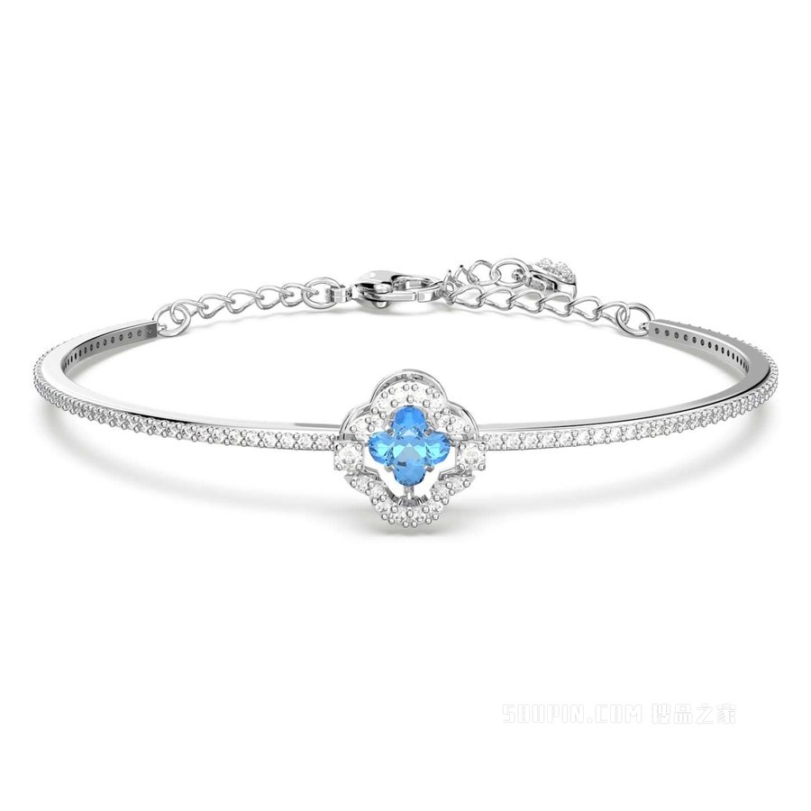 Swarovski Sparkling Dance 手镯, 蓝色, 镀铑