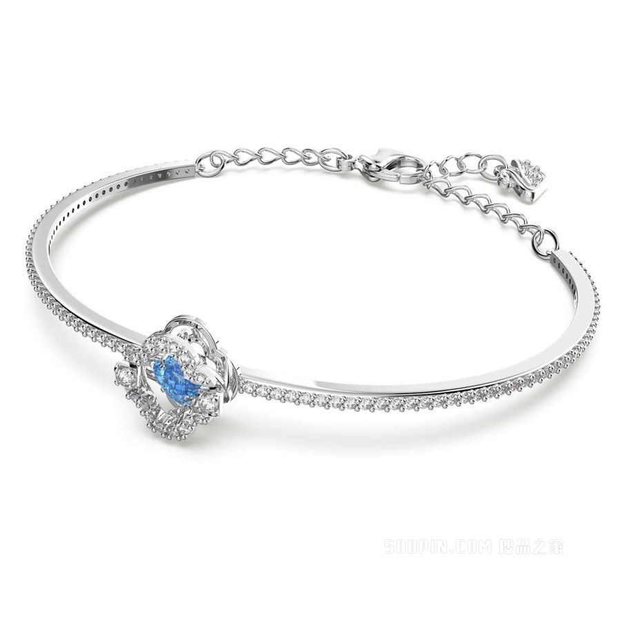 Swarovski Sparkling Dance 手镯, 蓝色, 镀铑