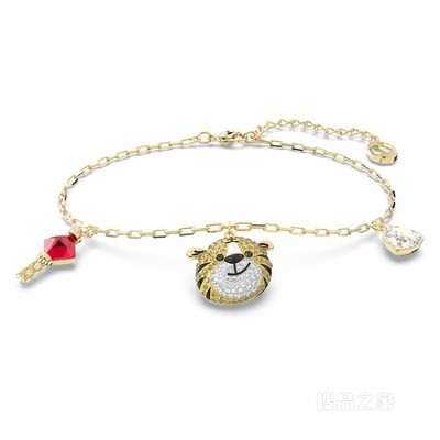 Zodiac Tiger 手链, 老虎, 流光溢彩, 镀金色调