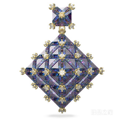 Curiosa 耳钉耳环, 单个, 蓝色, 镀金色调
