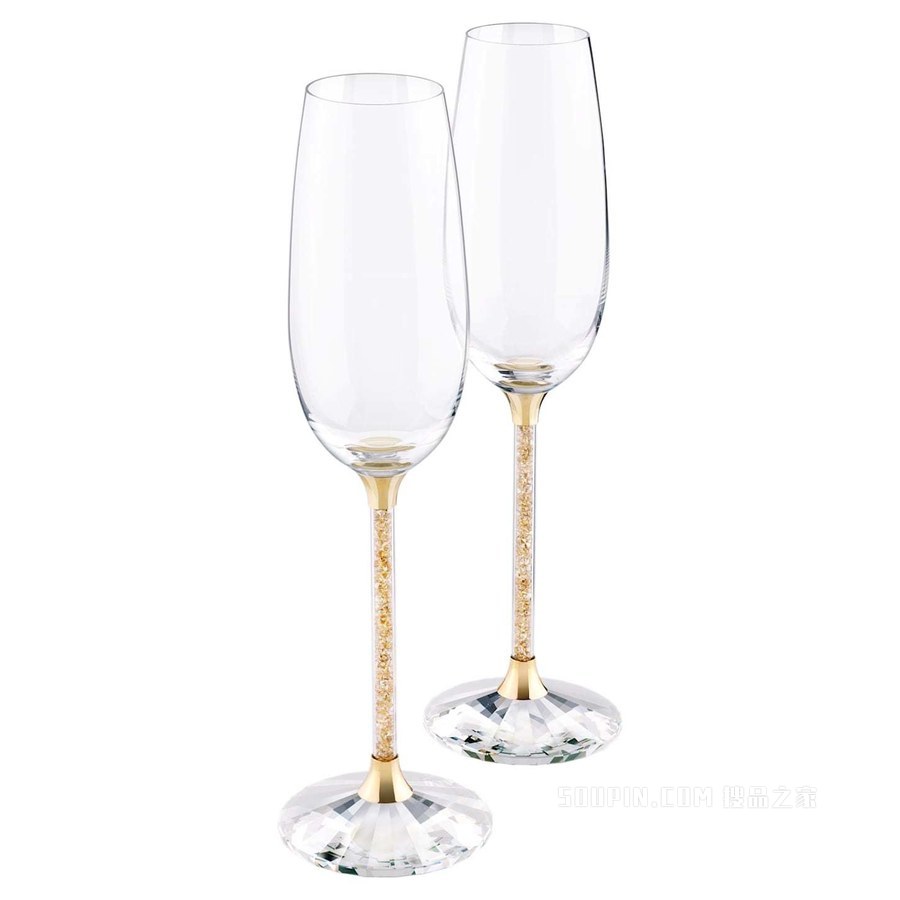 Crystalline祝酒杯, 金色 (一对)