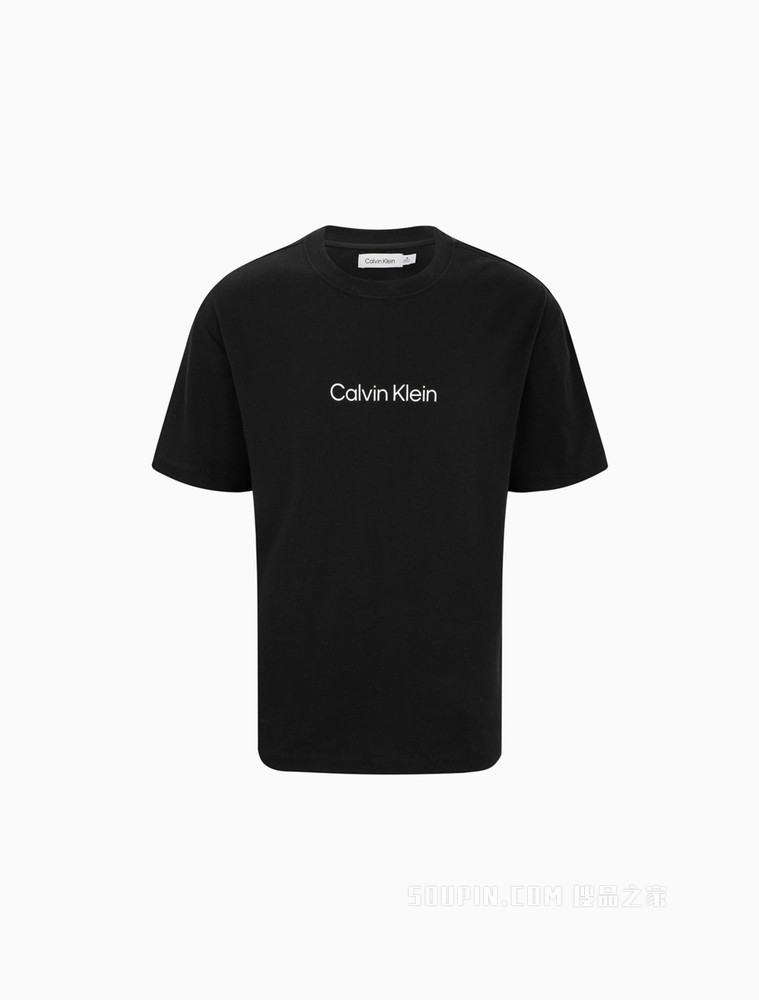 Calvin Klein 22春夏新品男士休闲纯棉简约LOGO透气短袖T恤40HM228
